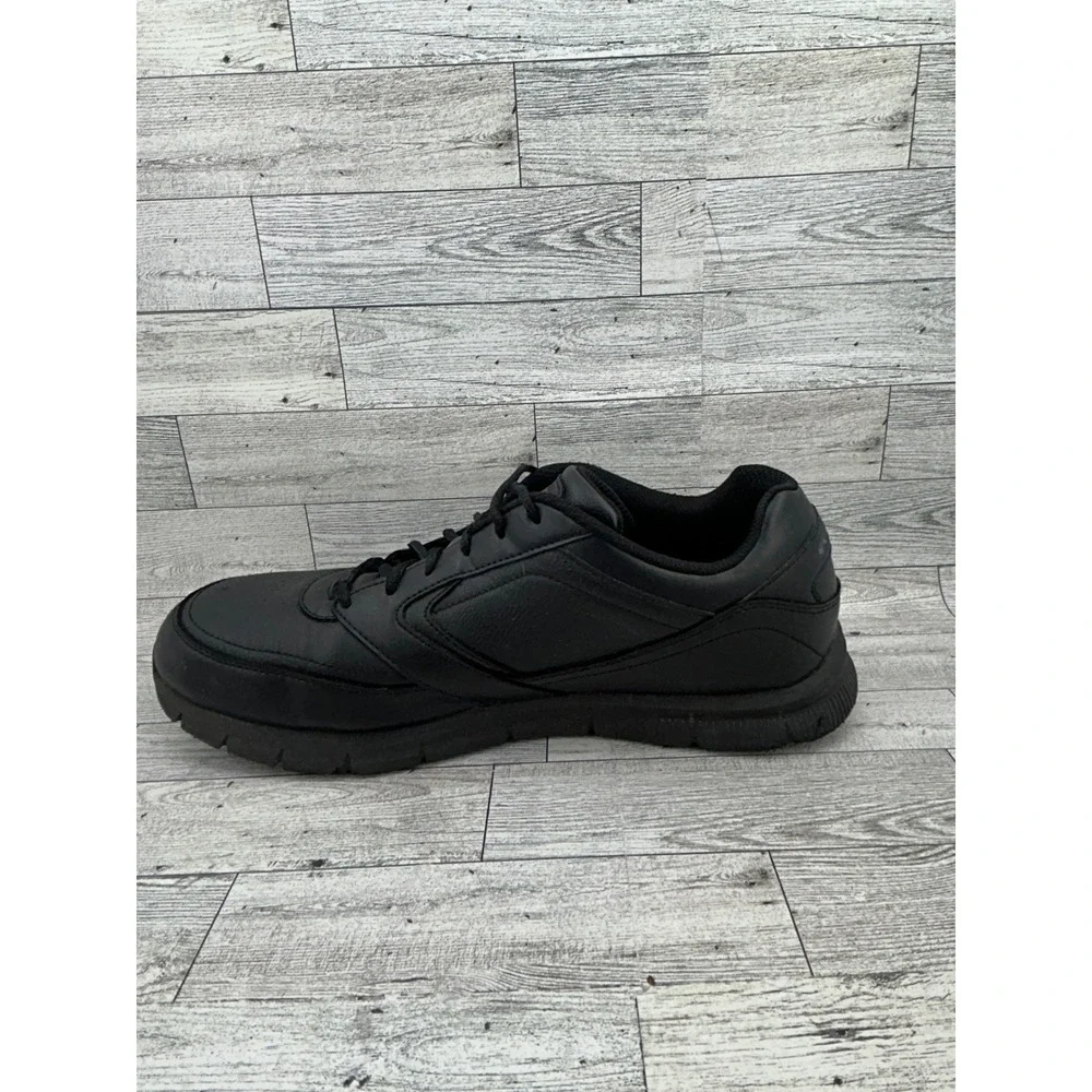 Skechers Work Slip Resistant EH Black‎ Memory Foam Leather Shoes Men US 13